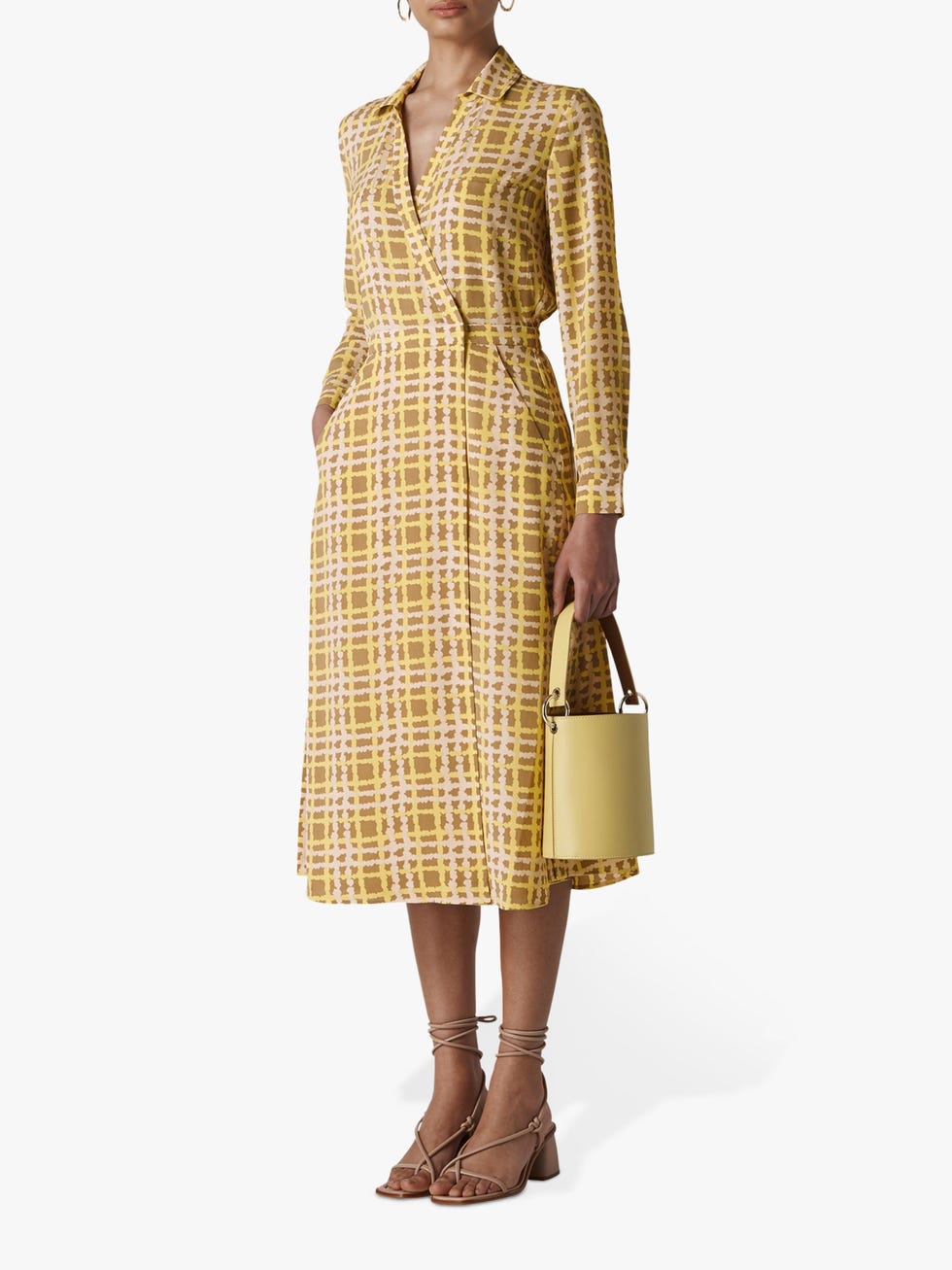 Painted Check Wrap Dress