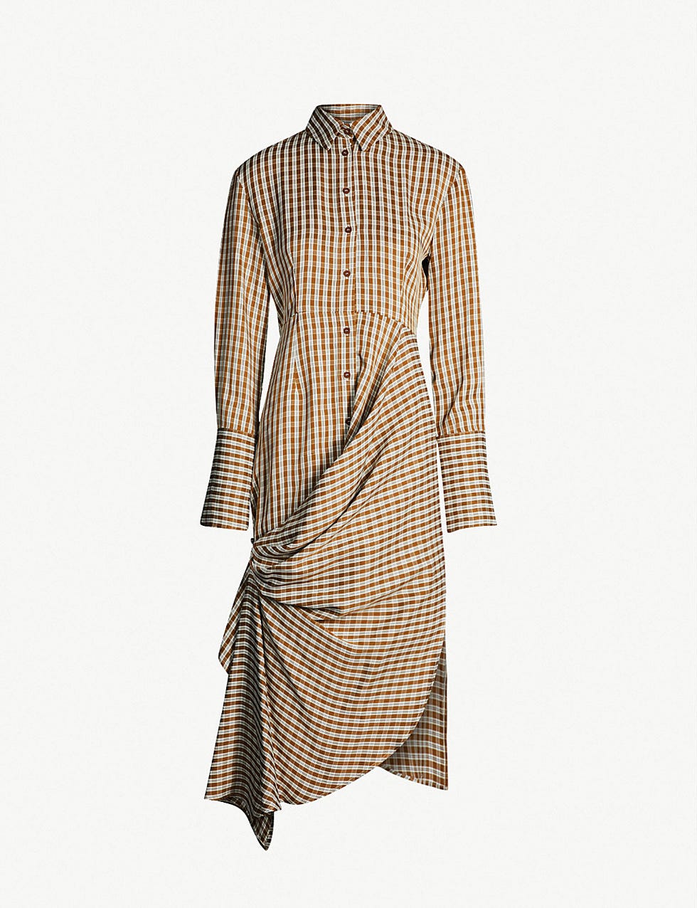 Asymmetric ruched-front dress