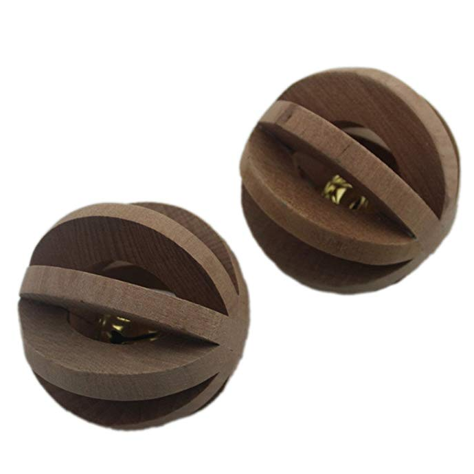 Natural Wood Ball with Bell