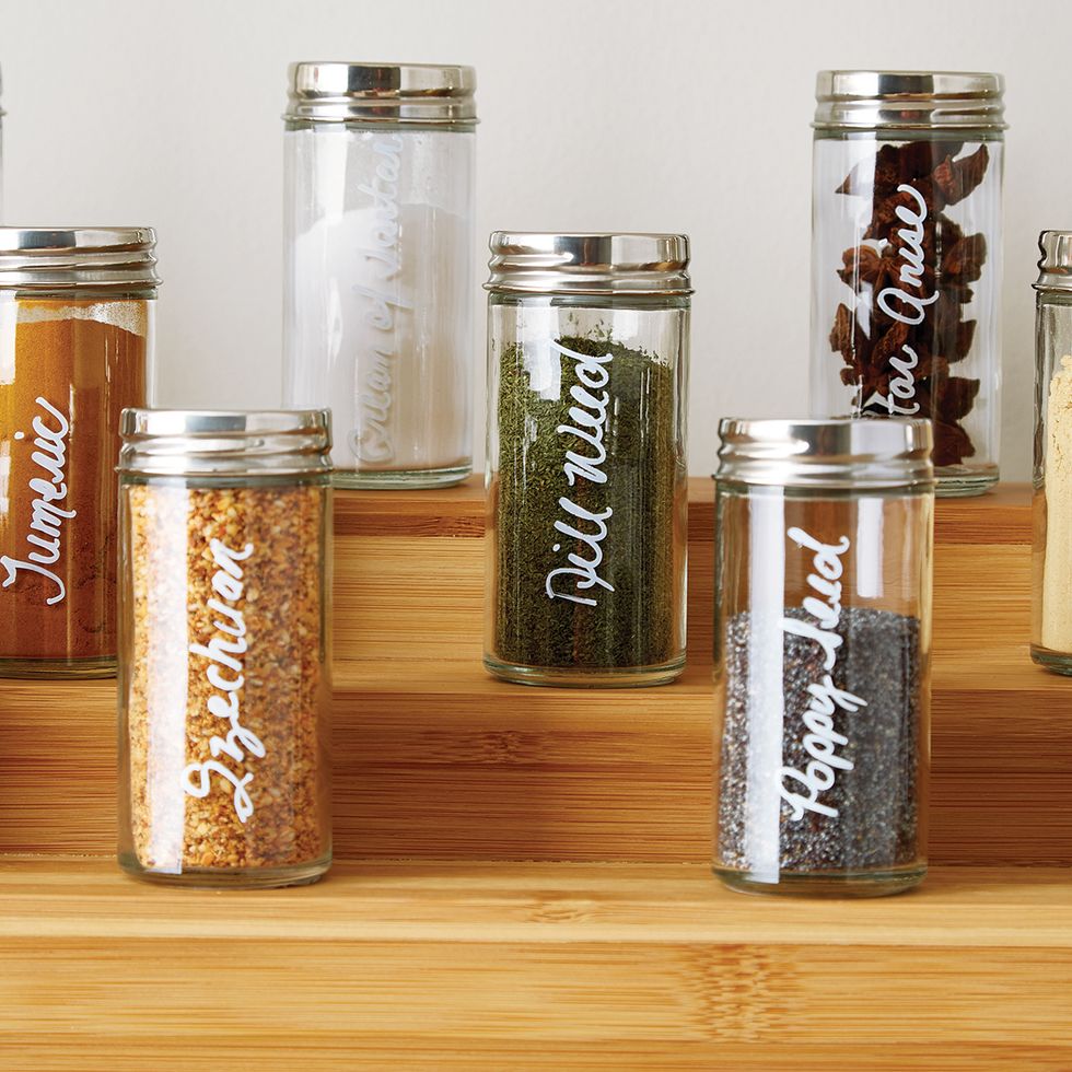 The Container Store Glass Spice Jars  Glass spice jars, Spice jars,  Container store