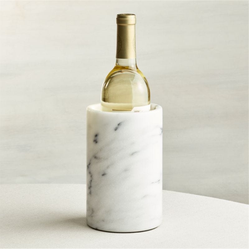 White Marble Insulated Wine Bag & Stopper