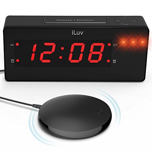 Alarm Clock,Digital Alarm Clock Radio with FM Radio,LED Dual Alarm Clock for Bedrooms and Bluetooth Speaker,AUX-in,Battery Backup,USB Port Charging,Design 2020 Upgraded-Black 