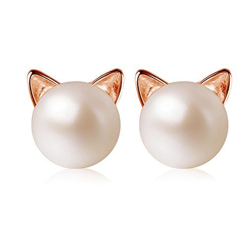 Pearl Cat Earrings