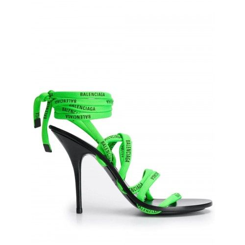 Balenciaga green hot sale lace heels