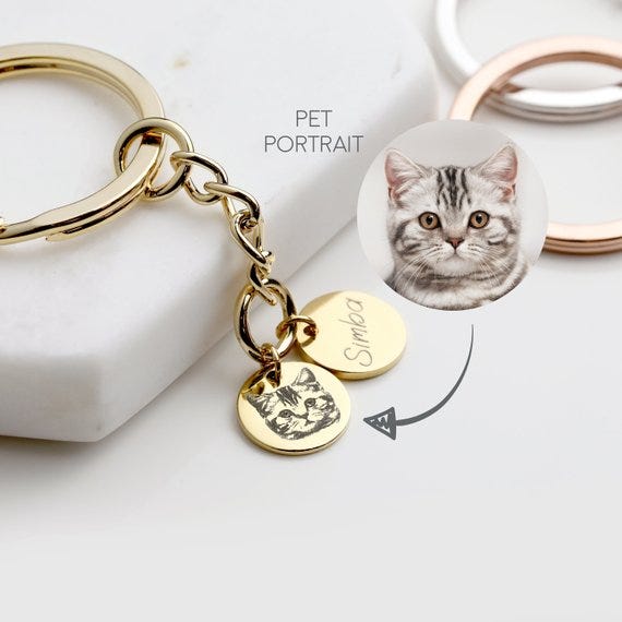 Pet Portrait Keychain 