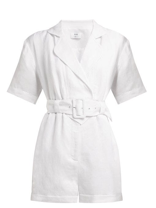 Dalila linen-blend playsuit