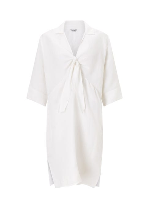 Ines linen wrap knot kaftan