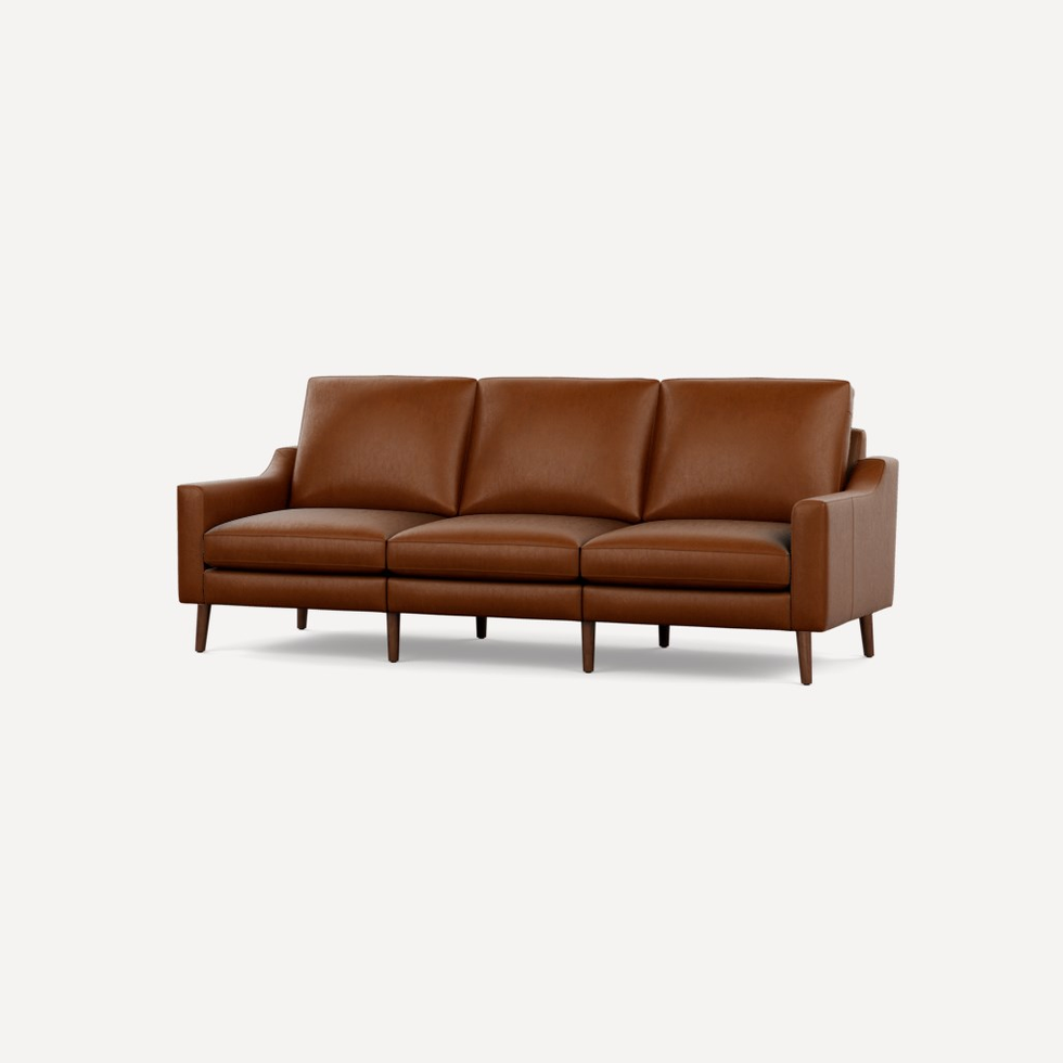 Burrow leather online sofa