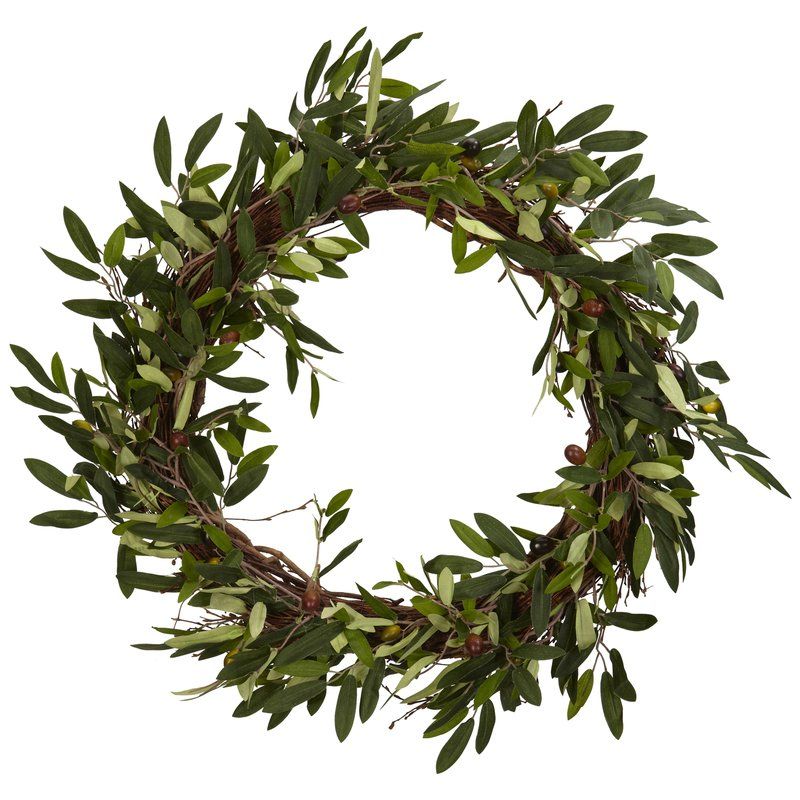 Charlton Home Faux Olive Branch Wreath