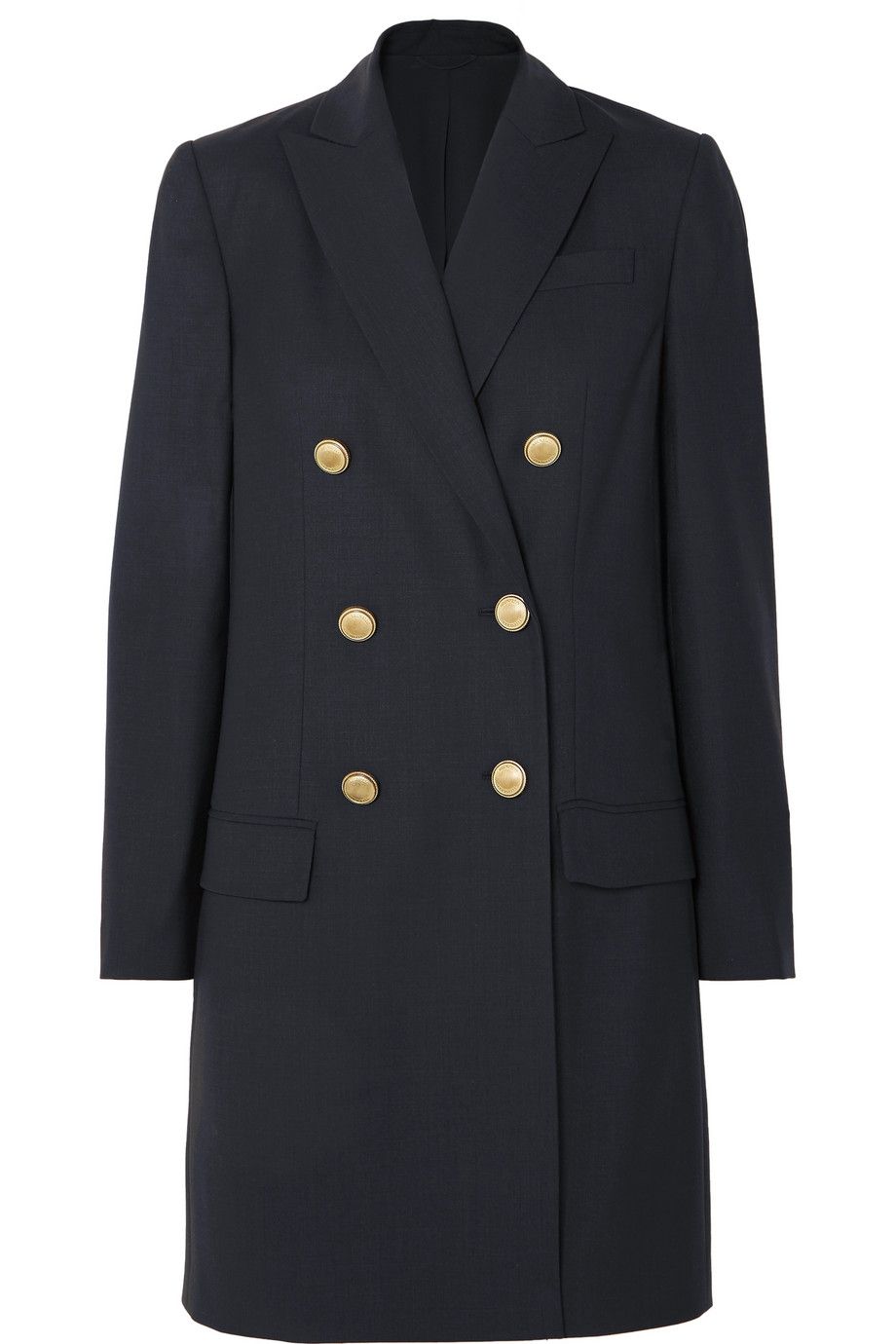 Double-breasted wool-blend coat