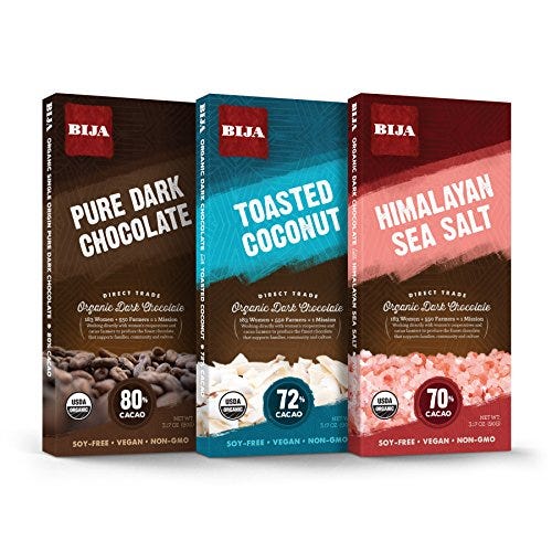 Organic 70%, 72% and 80% Dark Chocolate Bundle