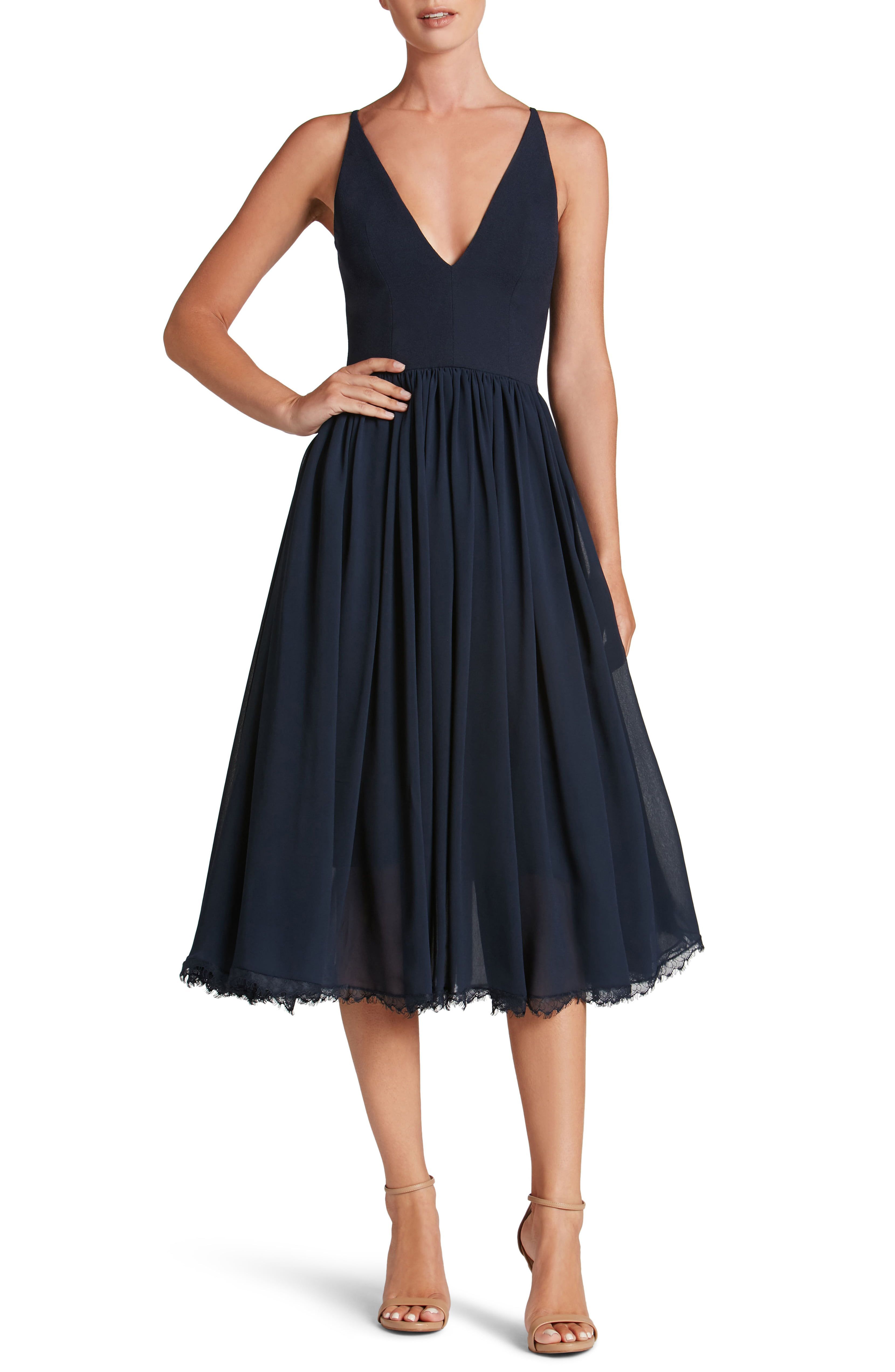 Bon appetit navy blue hotsell skater dress