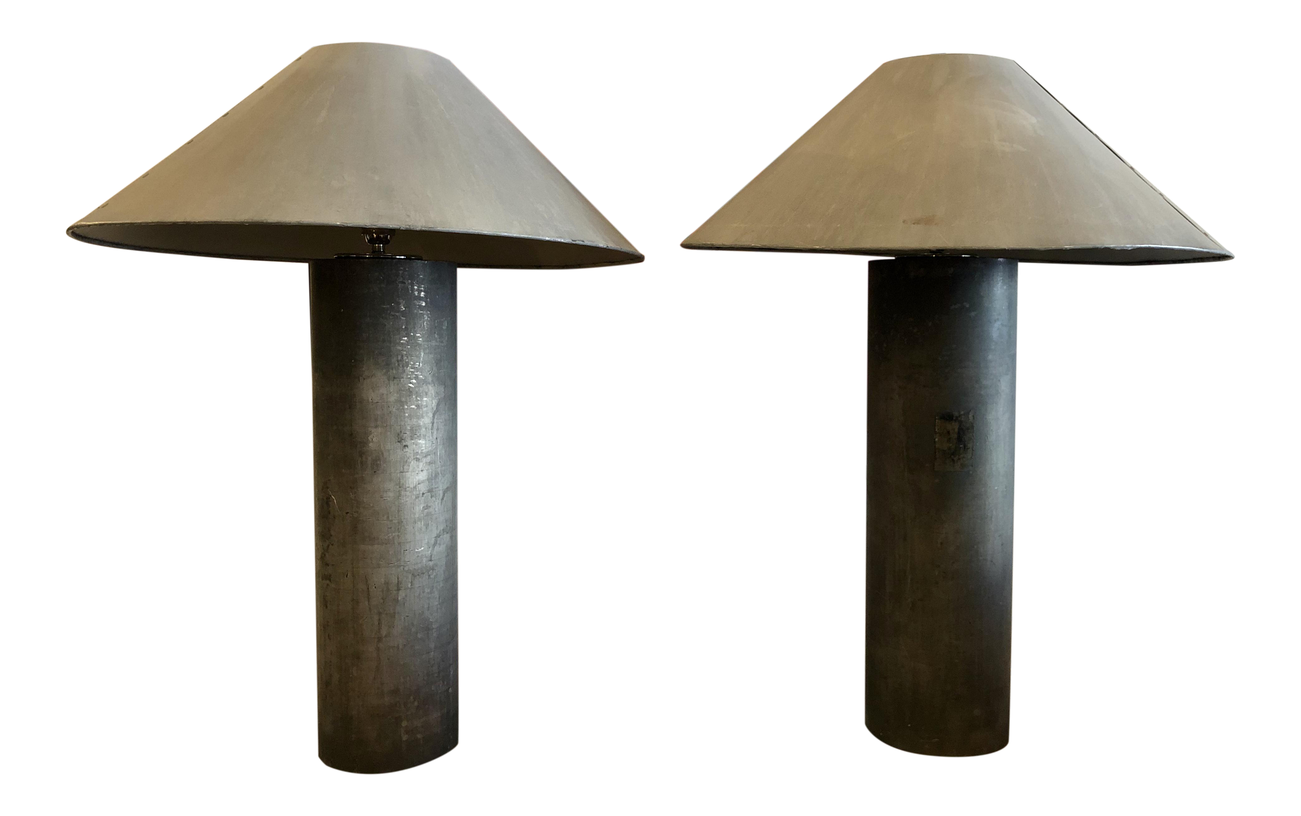 1940s Industrial Concrete Lamps