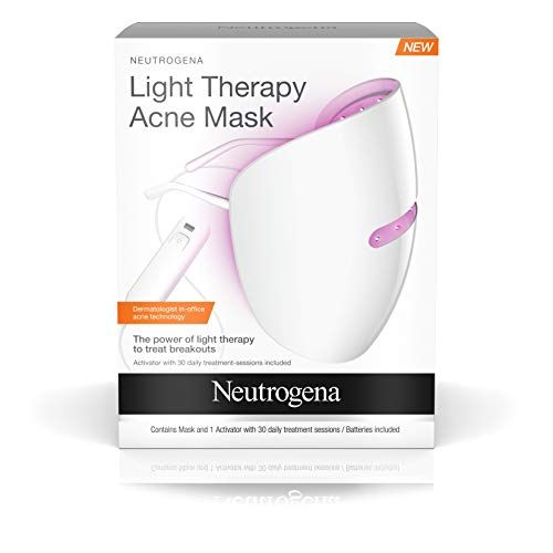 Neutrogena Light Therapy Acne Treatment Face Mask, Chemical & UV-Free with Clinically Proven Blue & Red Acne Light Technology, Gentle for Sensitive Skin, 1 ct