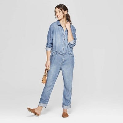 Women's Denim Overalls - Universal Thread™ Medium Wash 00