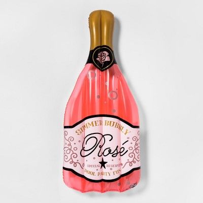 Rose Bottle Pool Float Pink