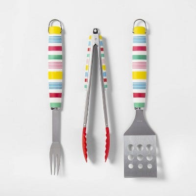 3-Piece Stripe Grill Set