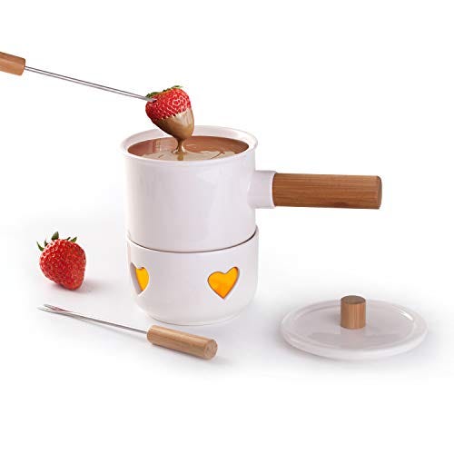 Mini Stainless Steel Fondue Pot Set Cheese Chocolate Fondue 6 Dipping Forks  And Removable Pot Melts