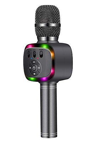 6-in-1 Wireless Bluetooth Karaoke Microphone With Multi-color LED Lights