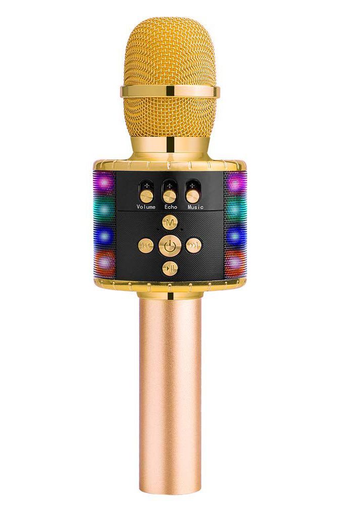 Wireless Bluetooth Karaoke Microphone with Controllable LED Lights