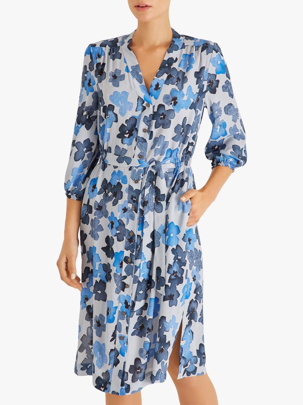 Fenn Wright Manson Rowan Floral Shirt Dress, Blue