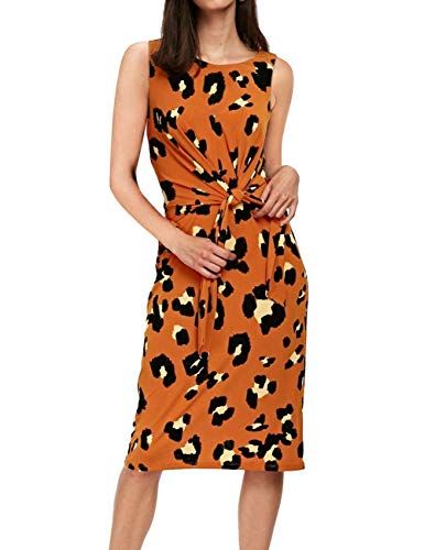 Sleeveless Leopard Print Midi Dress