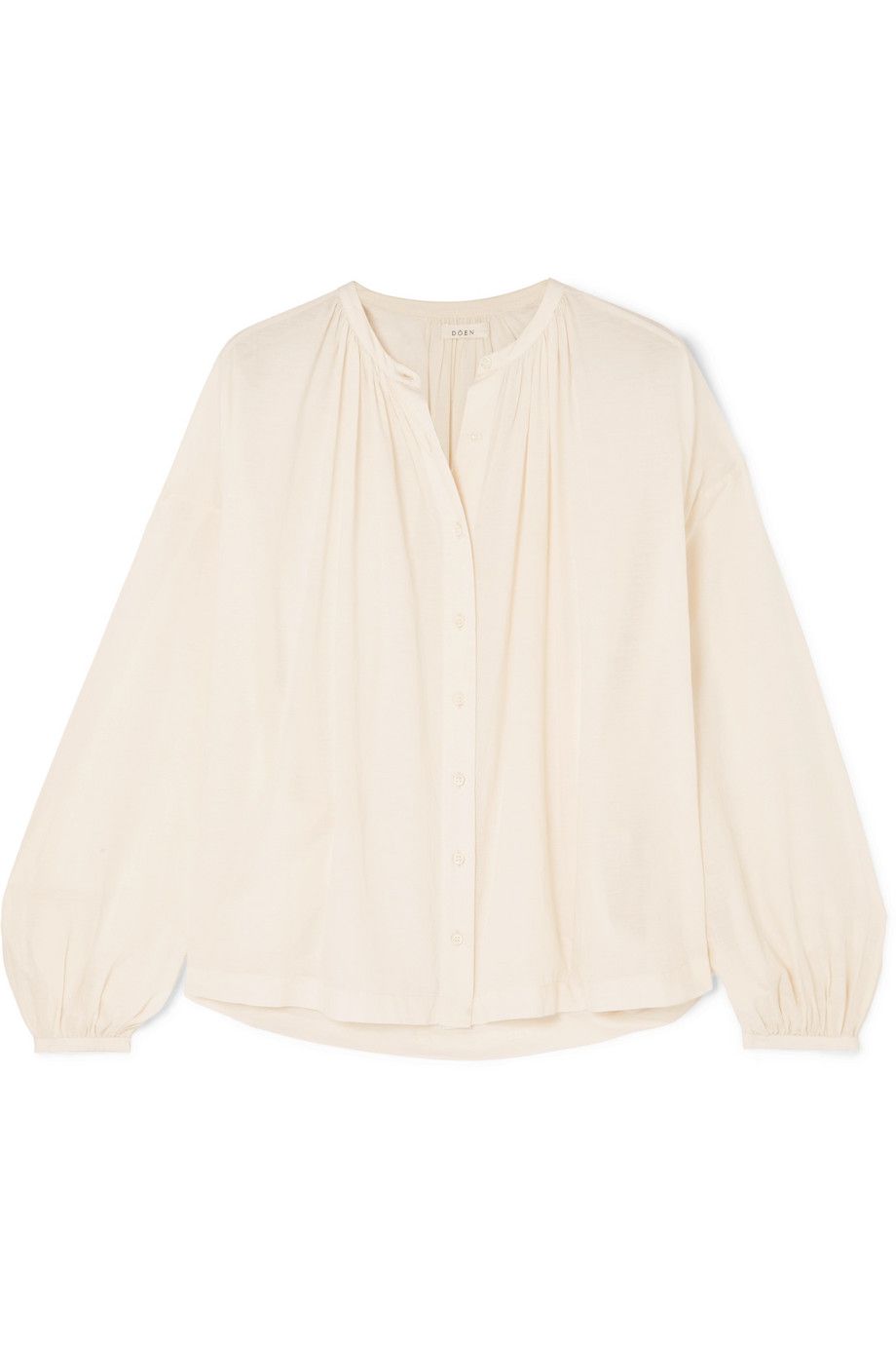 The Jane Gathered Cotton-Voile Blouse