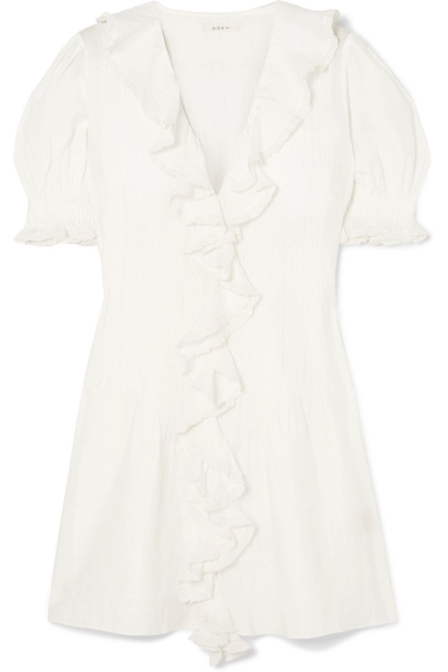 Piper Lace-Trimmed Ruffled Mini Dress