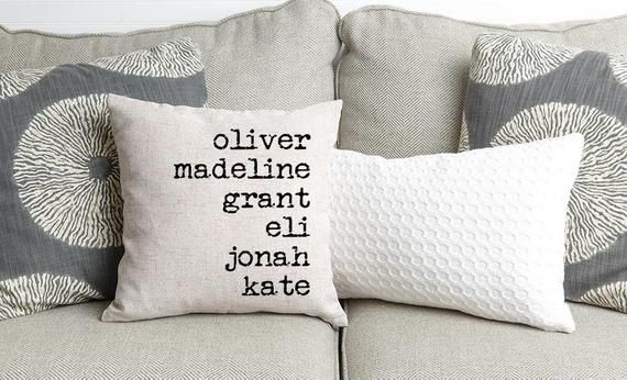 Family Names Throw Pillow Covers 