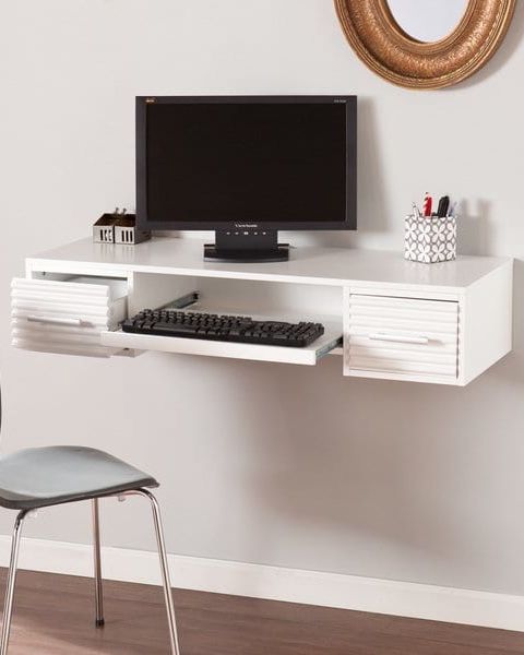 23 Best Desks For Small Spaces, Compact Desk With Shelves