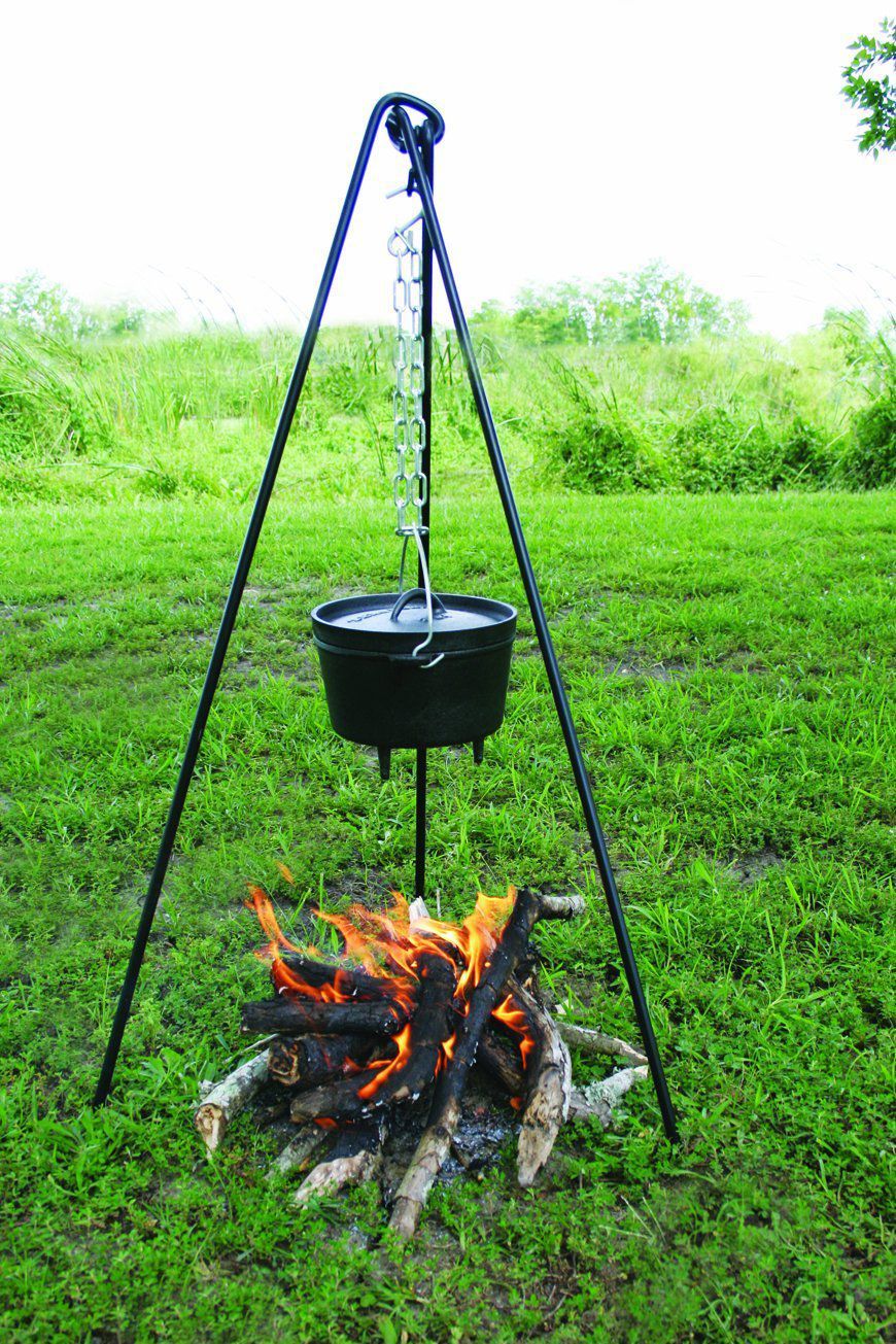 Outdoor Camping Tripod Portable Cooking Campfire Pot Picnic Cookware Bag D7R7 