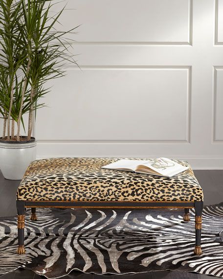 Leopard ottoman on sale coffee table