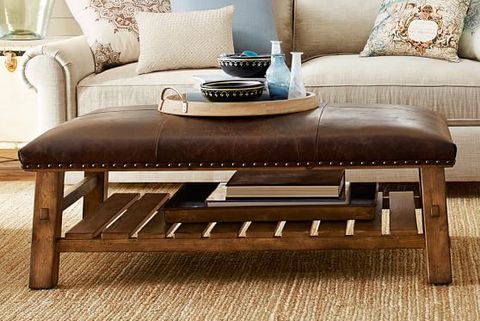 10 Best Coffee Table Ottomans Stylish, Leather Pouffe Coffee Table