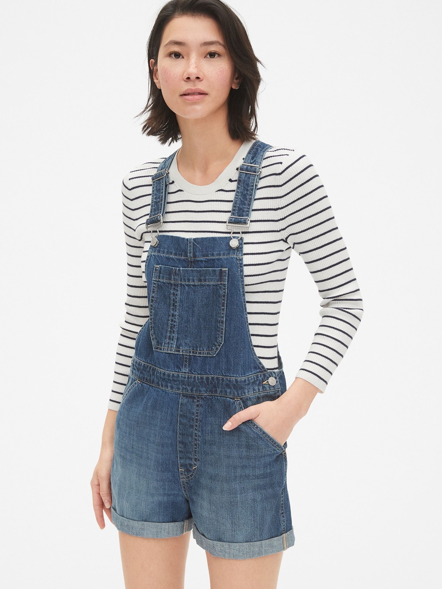 gap womens overall shorts