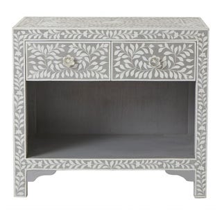 Dhara Bone Grey Nightstand