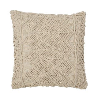 Natural Macrame Decorative Pillow Cover Natural Macrame Decorative Pillow Cover