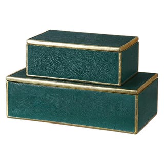 Decorative Boxes in Emerald Green 