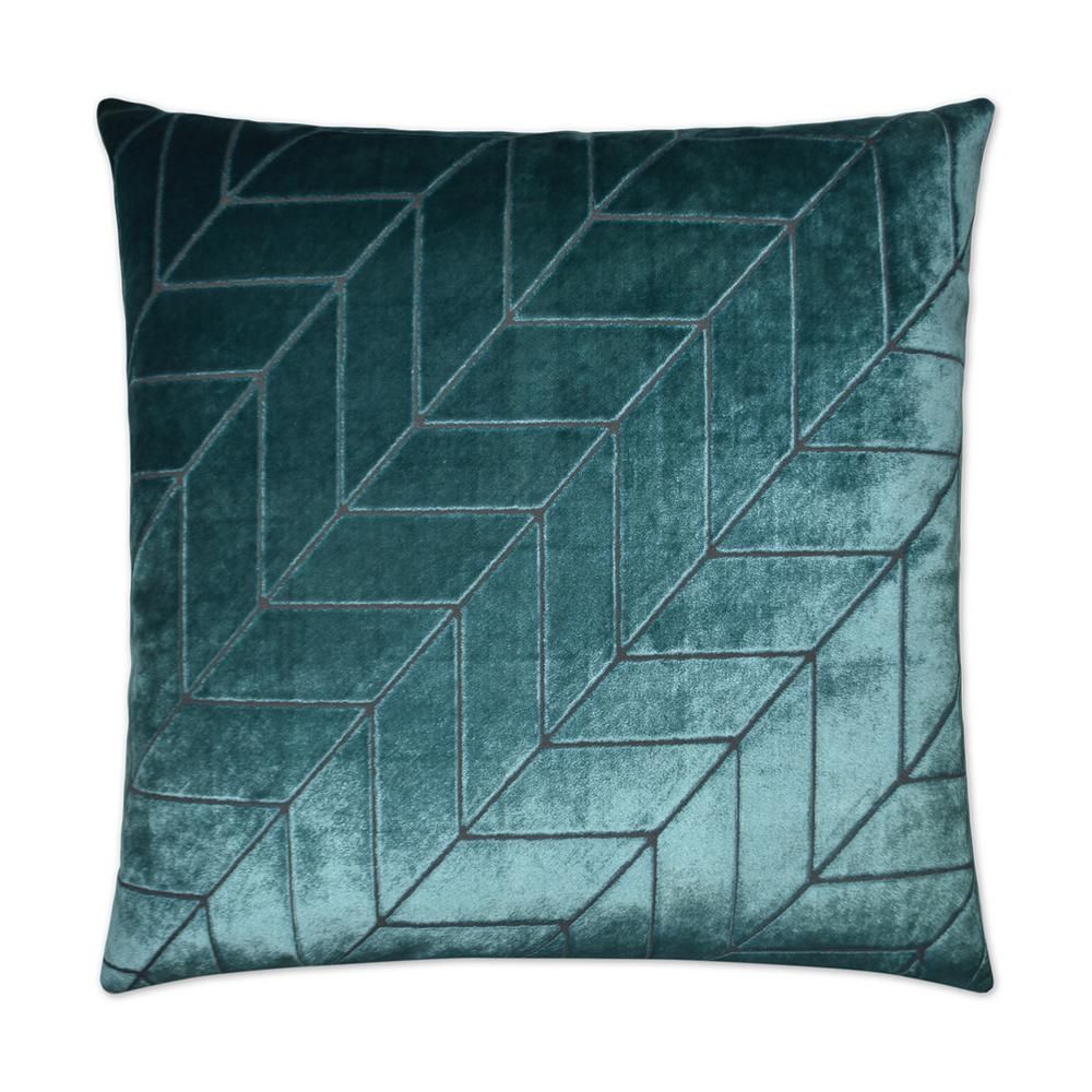 Teal Feather Down Decorative Throw Pillow