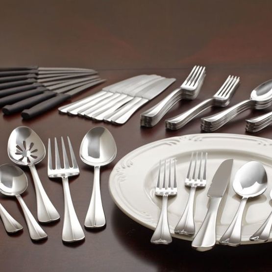 Simplicity 53-Piece 18/10 Stainless steel Flatware Set, Service for 8
