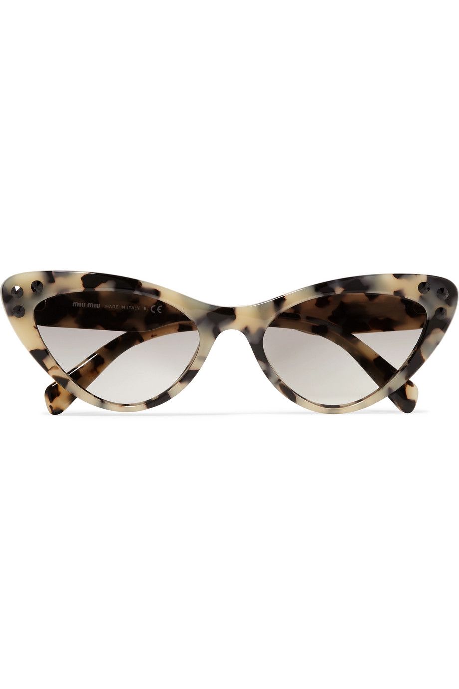 Cat-eye crystal-embellished tortoiseshell acetate sunglasses