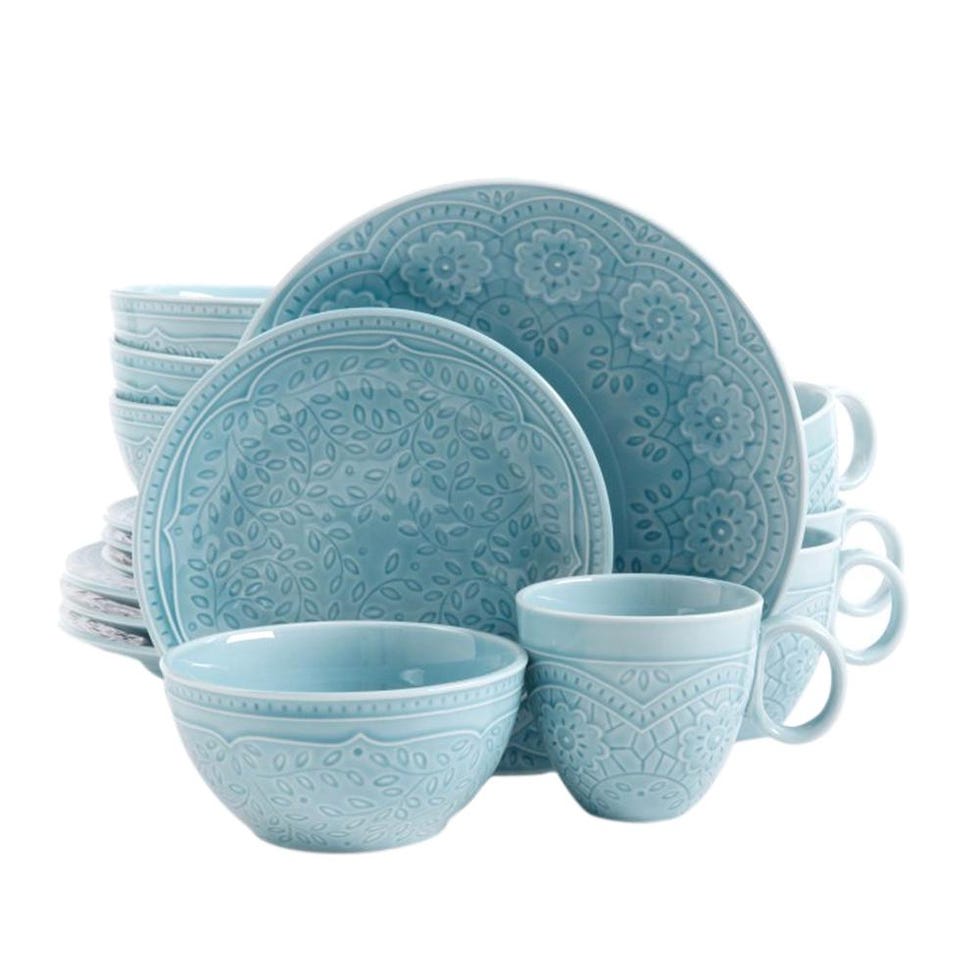 Alemany 16-Piece Aqua Dinnerware Set