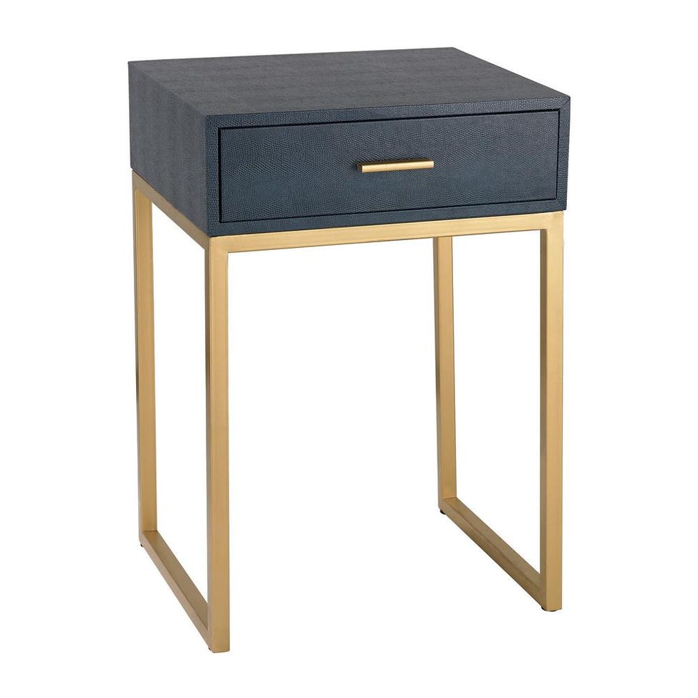Navy and Gold Storage Side Table