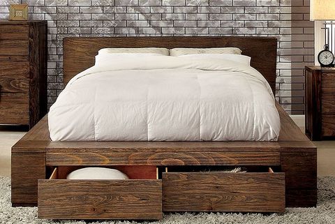 Stylish Storage Beds, Wooden Bed Frame With Drawers Underneath