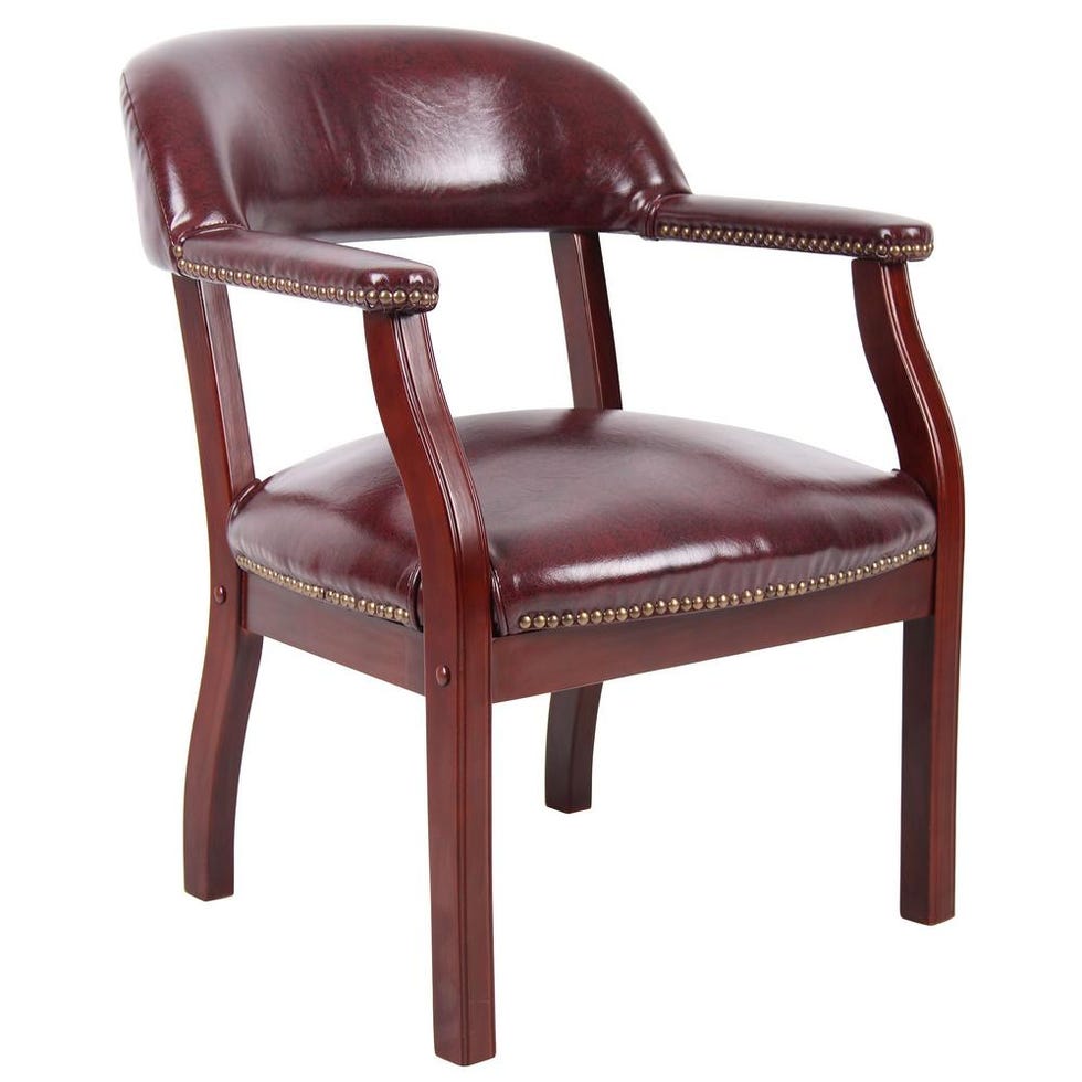 Traditional Burgundy Captain's Chair