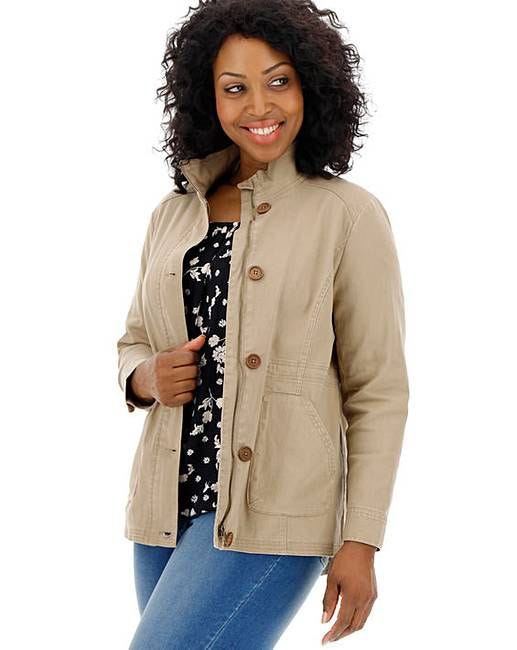 Sand Stretch Cotton Utility Jacket 