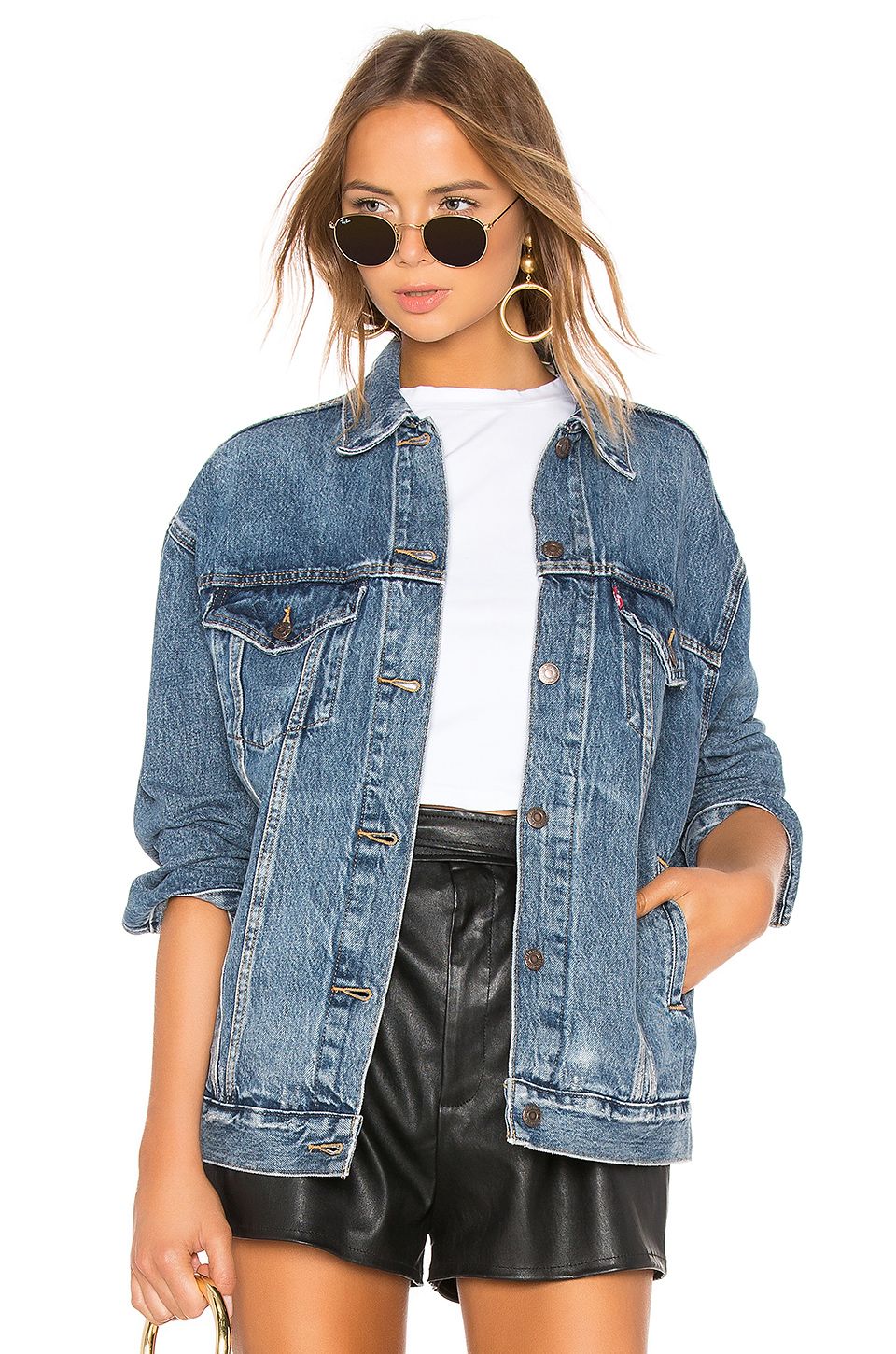 Levi's women's baggy 2024 distressed trucker jacket