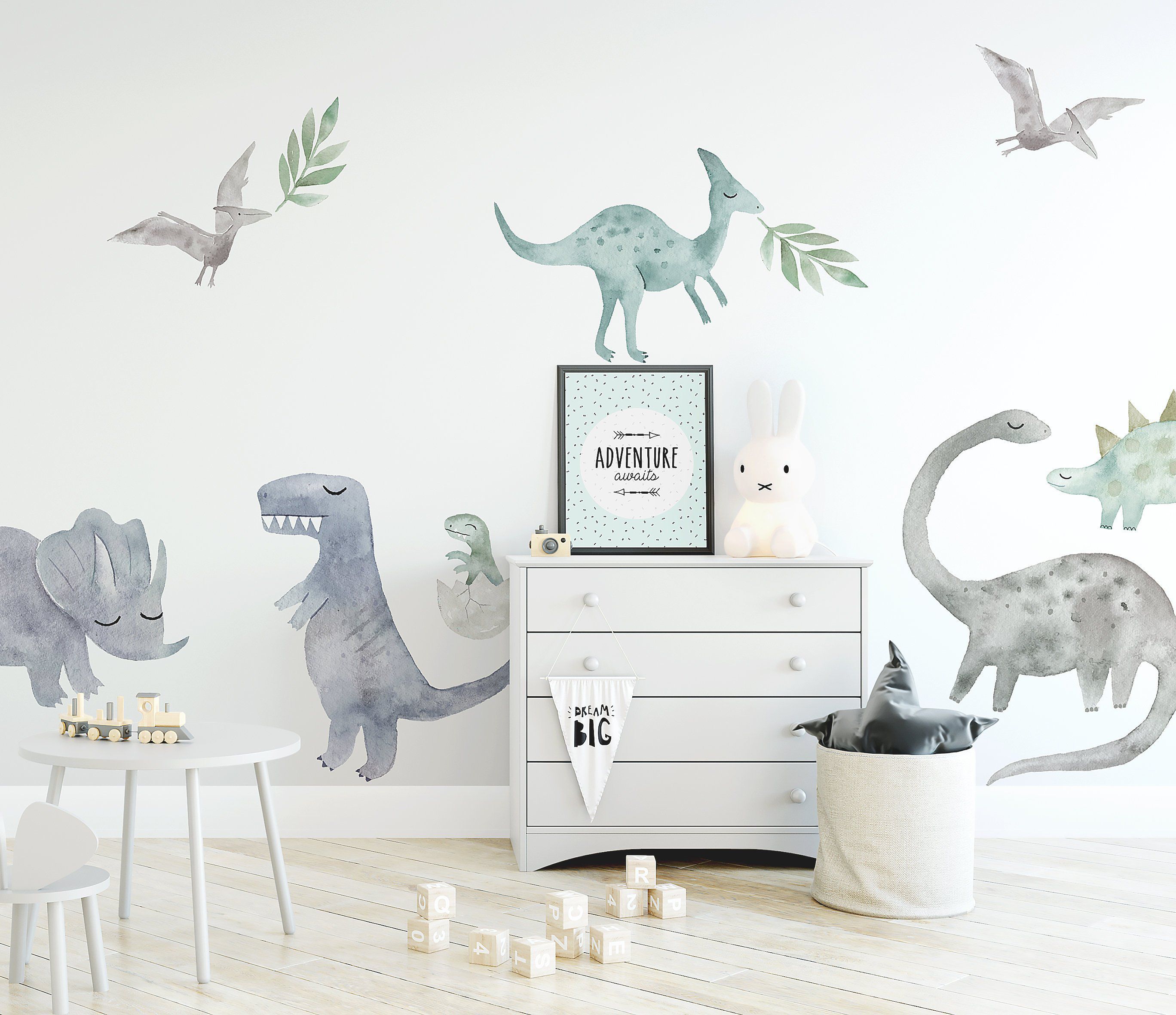 Large Removable Vinyl Decor for Bedroom Baby Dino Living Room Wall Cool Light Art Gift for Girls Boys Toddlers Dinosaur Wall Decals for Kids Room Glow in The Dark Stickers Classroom