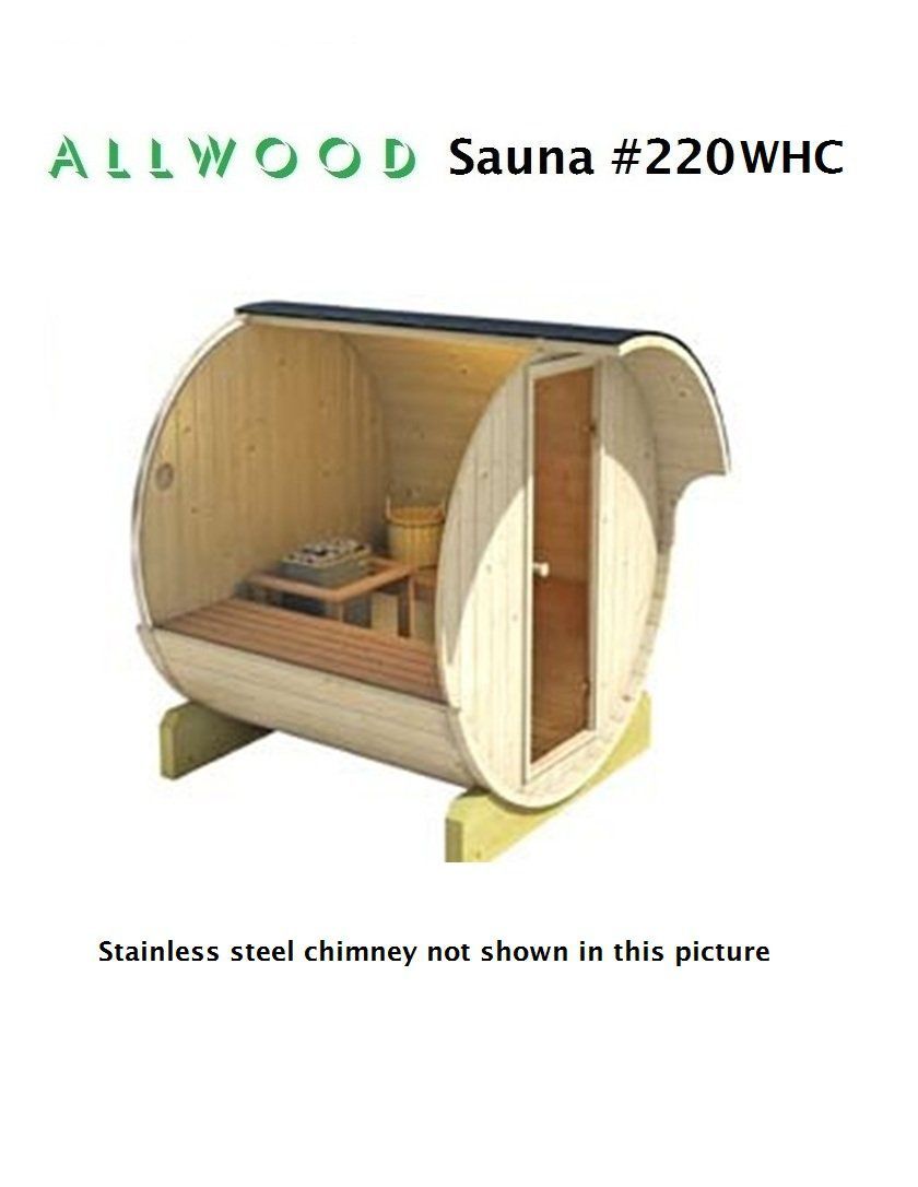 Barrel Sauna with Wood-Fired Heater