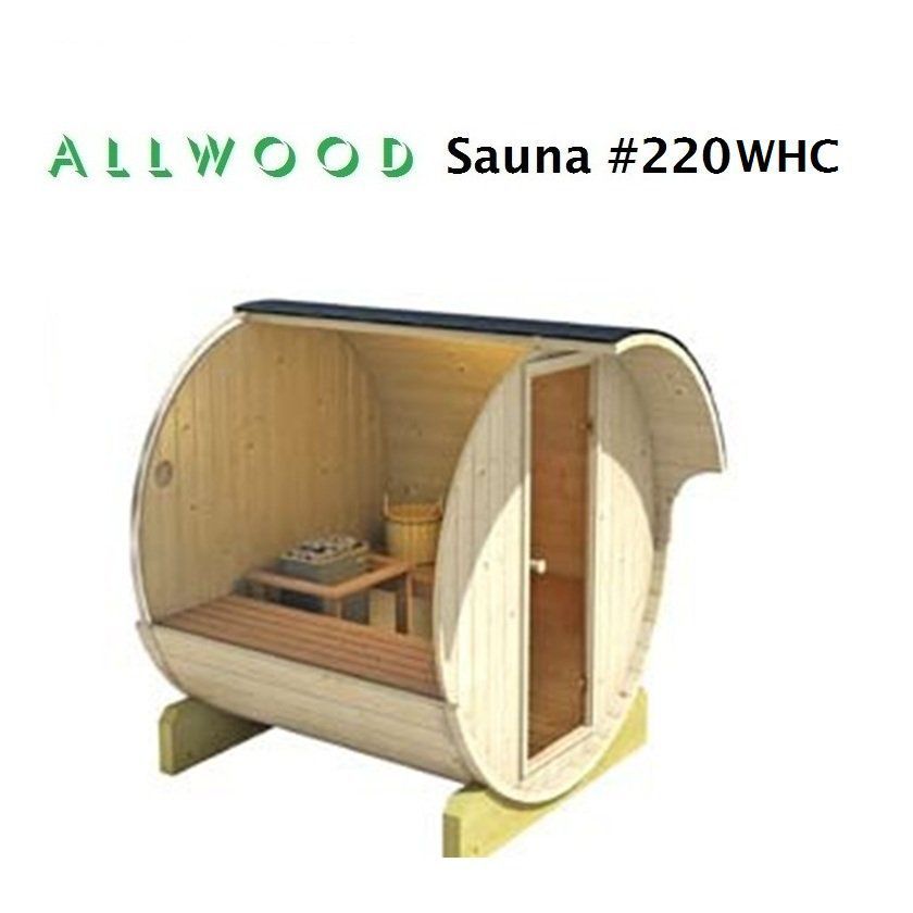 Barrel Sauna with Wood-Fired Heater