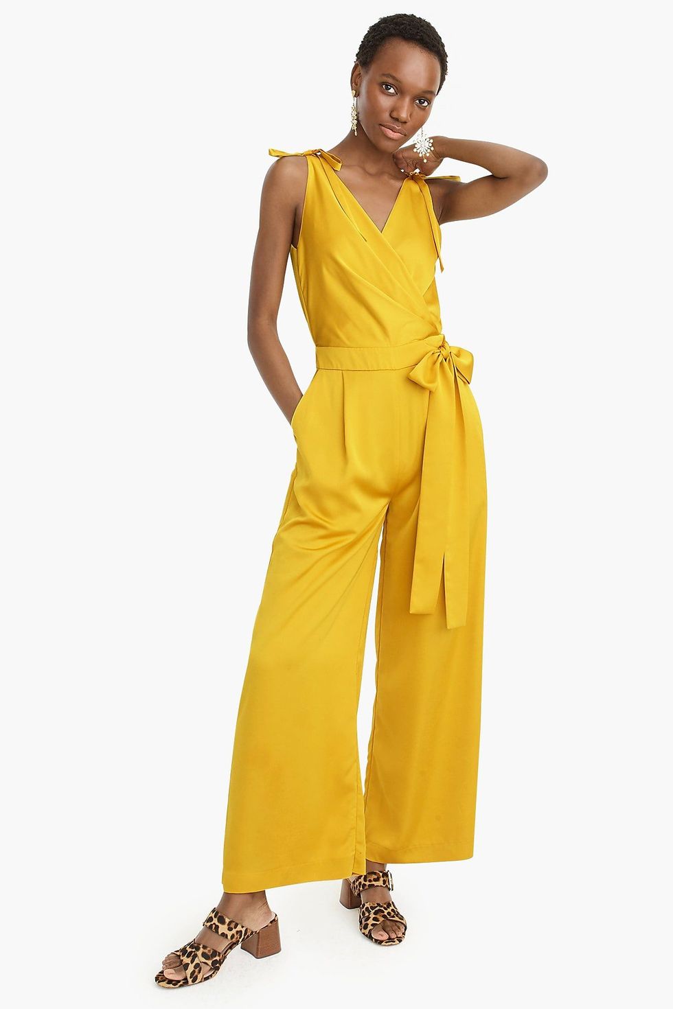 Collection Wide-Leg Jumpsuit in Satin Crepe